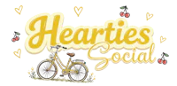 hearties social logo with a bicycle and cherries